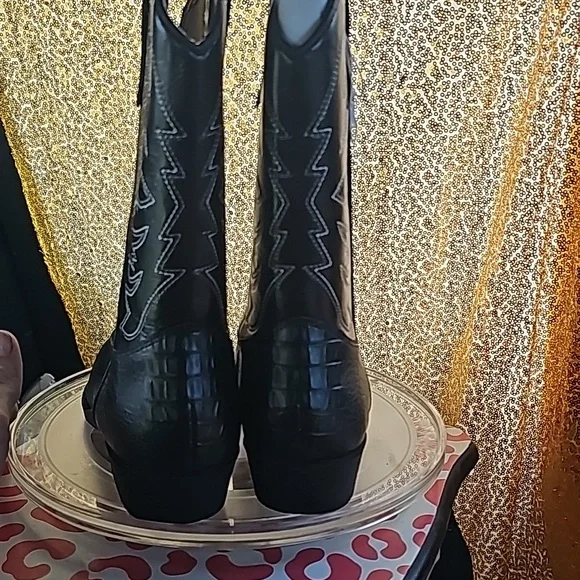 I New w/ o tags SmartFit black cowboy boots New wild western kicks boys sz 4 - Picture 7 of 9